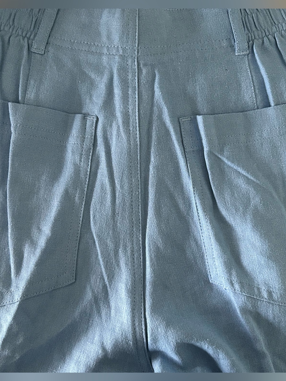 Blue linen vintage soft shorts sz 8 - Picture 11 of 14